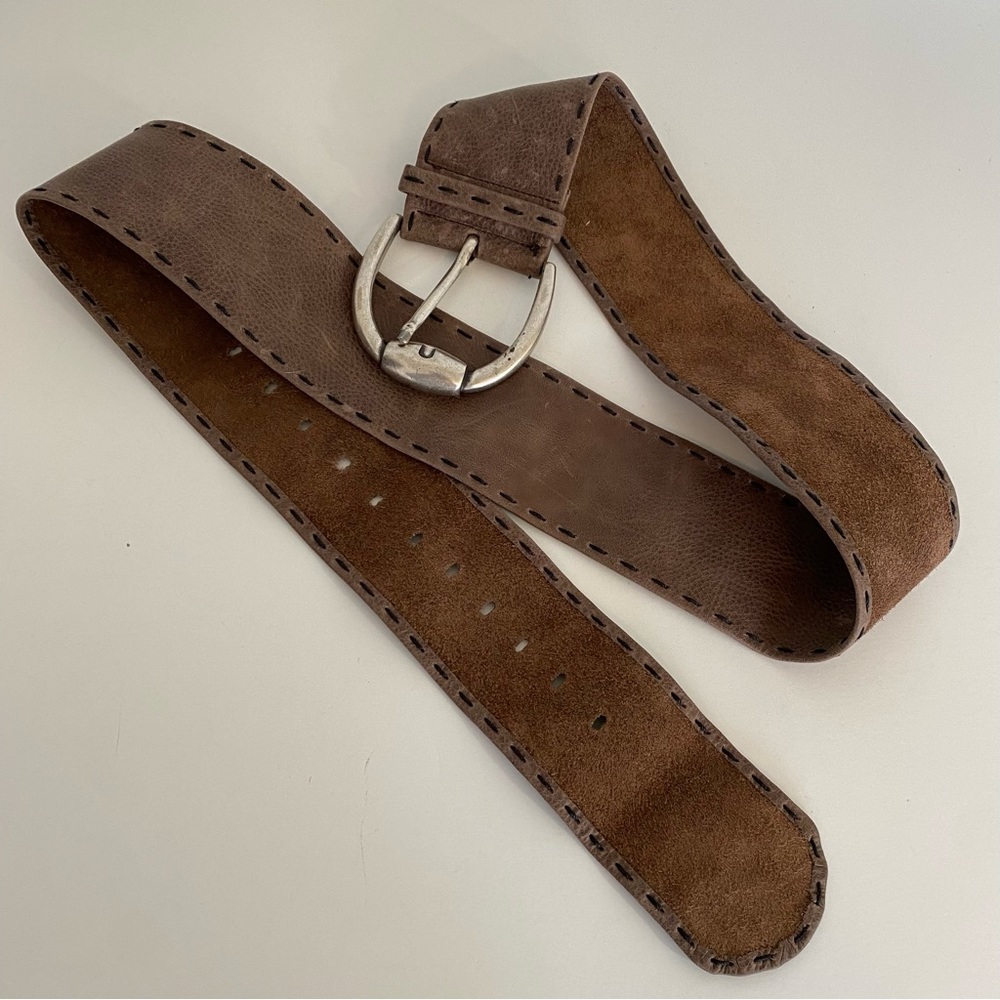 Brown leather belt made in Italy - Picture 4 of 4